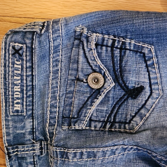 Hydraulic Women's Flare Blue Jeans Lola Boot Flare Size 1/2 Short Cotton - Picture 6 of 11